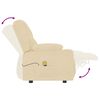 vidaXL Πολυθρόνα Μασάζ Τετραθέσια με Ποτηροθήκη Ανακλ. Κρεμ Ύφασμα.
