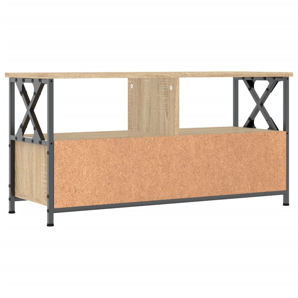 vidaXL Έπιπλο Τηλεόρασης Sonoma Δρυς 90x33x45 εκ. Επεξ. Ξύλο/Σίδερο