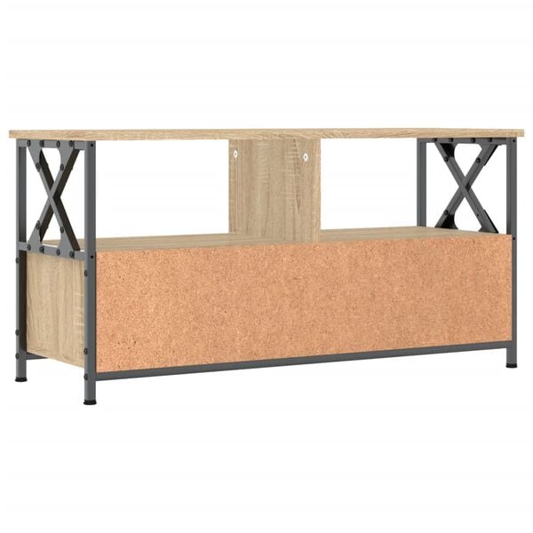 vidaXL Έπιπλο Τηλεόρασης Sonoma Δρυς 90x33x45 εκ. Επεξ. Ξύλο/Σίδερο