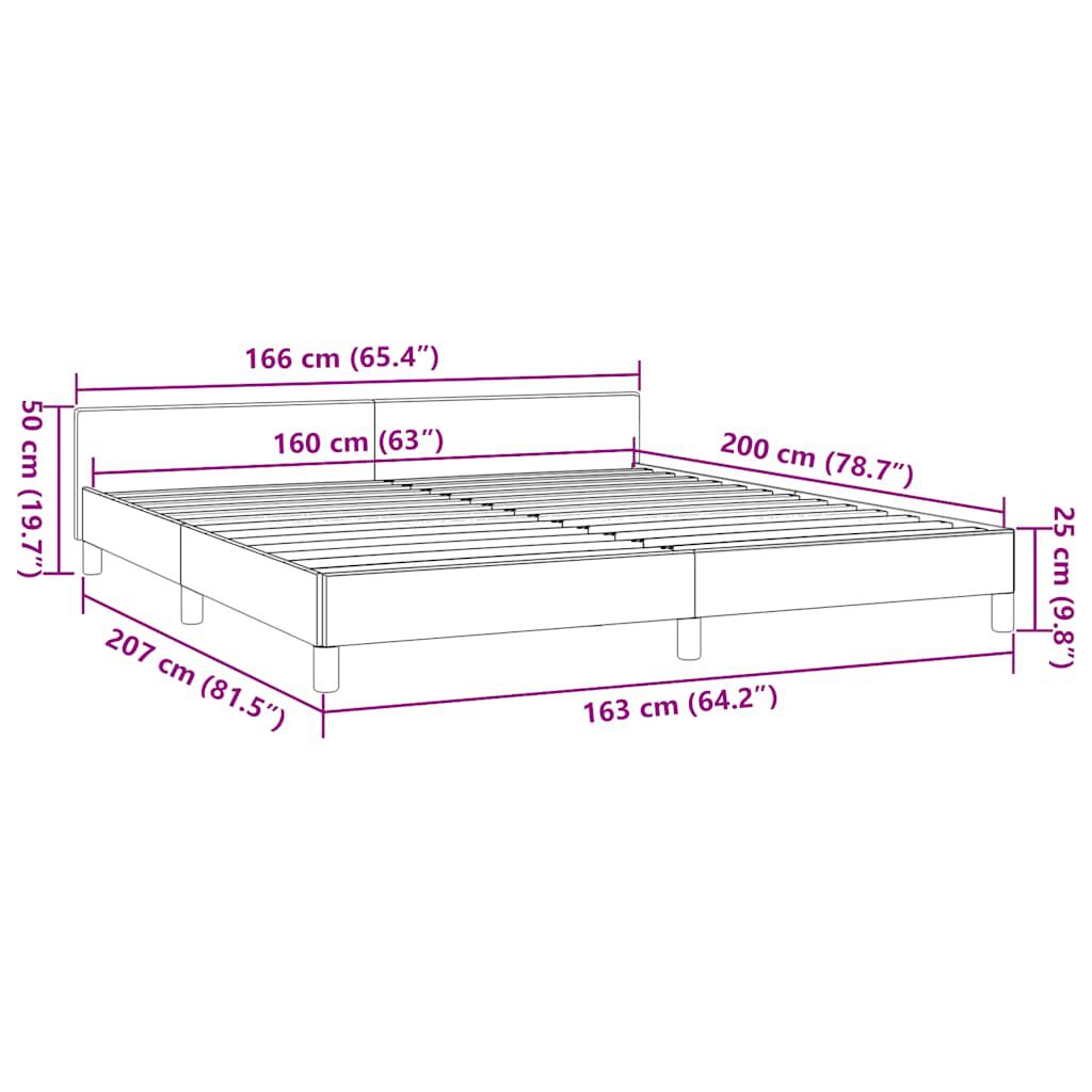 vidaXL Σκελετός Κρεβατιού Χωρίς Στρώμα Taupe 160x200 εκ. Υφασμάτινο