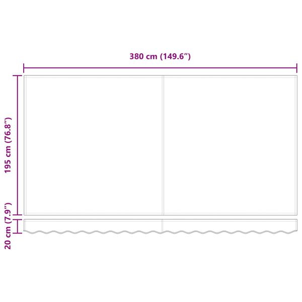 vidaXL Ύφασμα αντικατάστασης τέντας Κρεμ 400 x 200 cm Καραβόπανο