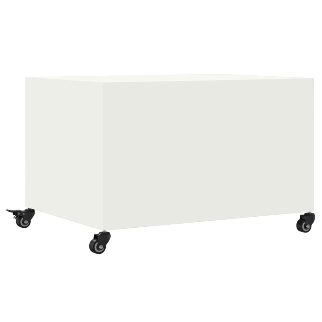 vidaXL Τραπεζάκι Σαλονιού Λευκό 68x50x43,5 εκ. από Ατσάλι