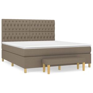 vidaXL &Kappa;&rho;&epsilon;&beta;ά&tau;&iota; Boxspring &mu;&epsilon; &Sigma;&tau;&rho;ώ&mu;&alpha; Taupe 180x200 &epsilon;&kappa;. &Upsilon;&phi;&alpha;&sigma;&mu;ά&tau;&iota;&nu;&omicron;