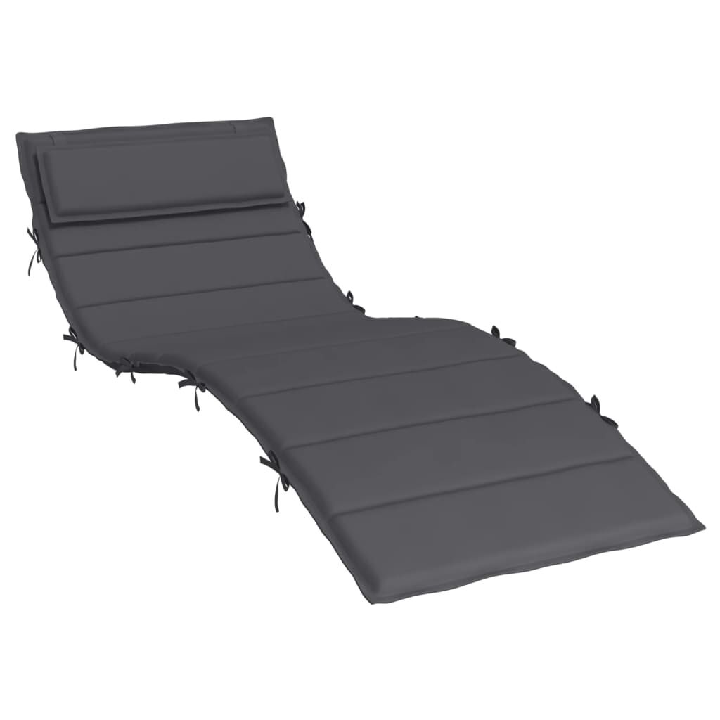 vidaXL Μαξιλάρι Ξαπλώστρας Ανθρακί 180x60x4 εκ. από Ύφασμα Oxford