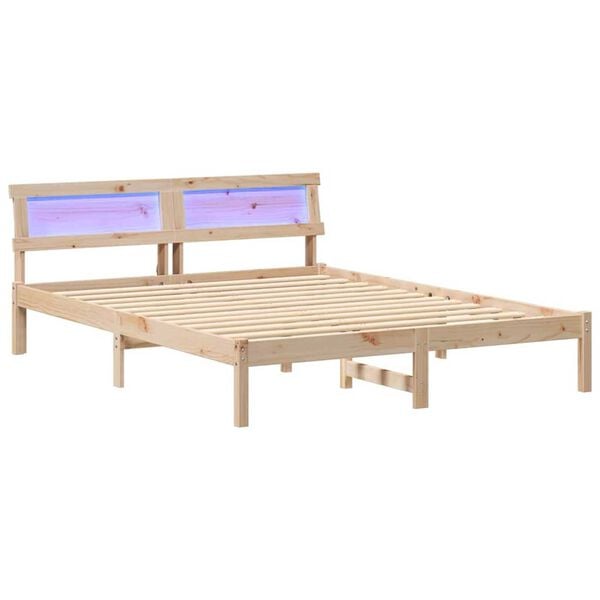 vidaXL Σκελετός Κρεβατιού Καφέ 150 x 200 cm Μασίφ ξύλο πεύκου
