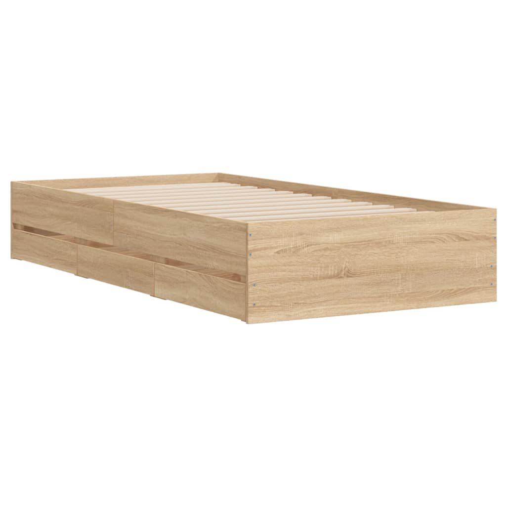 vidaXL Πλαίσιο Κρεβατιού με συρτάρια Sonoma Δρυς 100x200εκ. Επεξ. Ξύλο