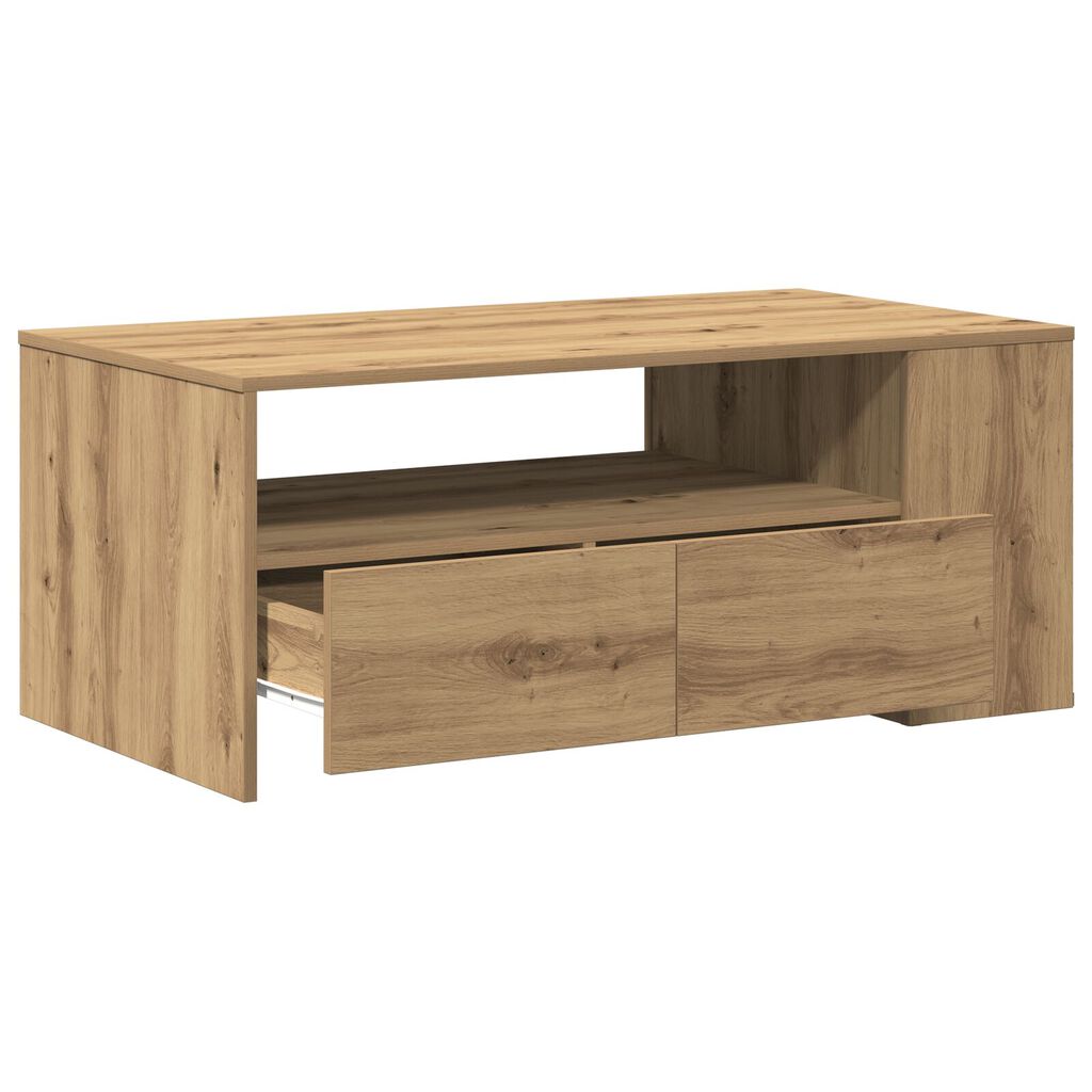 vidaXL Τραπέζι του καφέ - Δρυς Artisan - 102x55x43.5 εκ - Κατασκευασμένο από Επεξεργασμένο Ξύλο