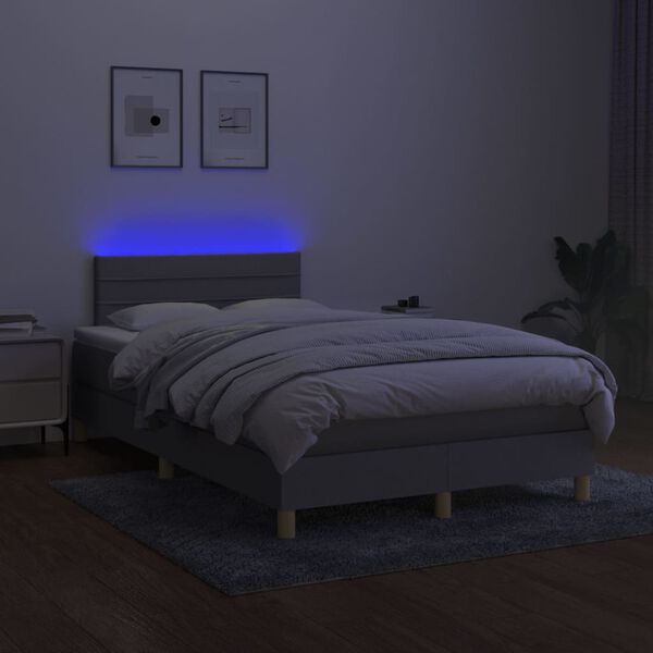 vidaXL &Kappa;&rho;&epsilon;&beta;ά&tau;&iota; Boxspring &mu;&epsilon; &Sigma;&tau;&rho;ώ&mu;&alpha; & LED &Alpha;&nu;.&Gamma;&kappa;&rho;&iota; 120x200 &epsilon;&kappa; &Upsilon;&phi;&alpha;&sigma;&mu;ά&tau;&iota;&nu;&omicron;