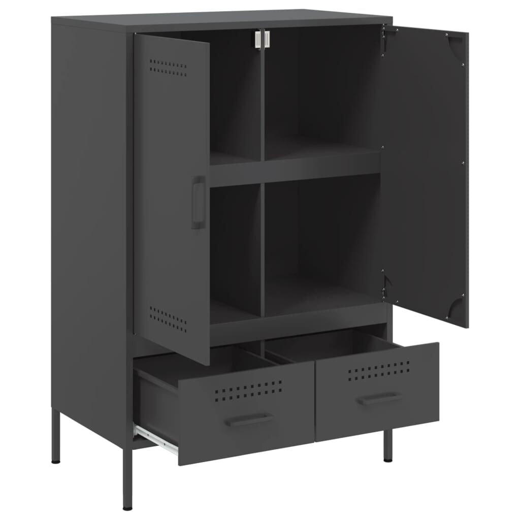 vidaXL Ντουλάπι Μαύρο 68 x 39 x 101,5 εκ. από Χάλυβα