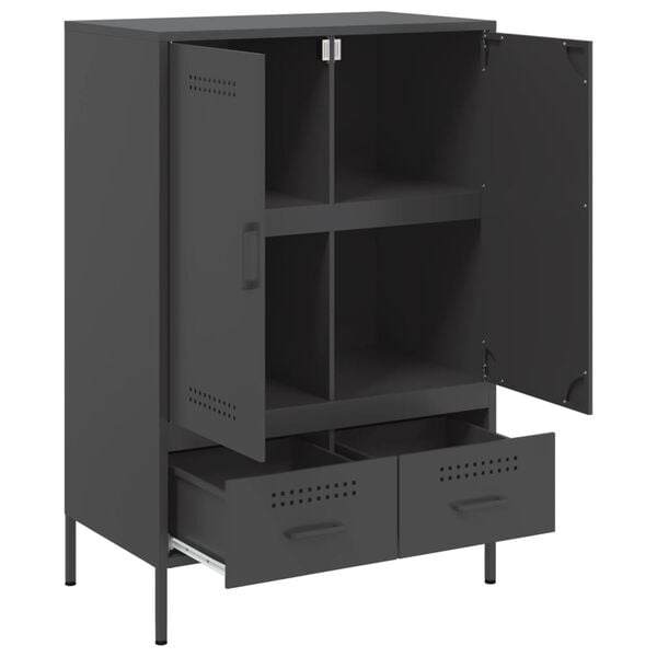 vidaXL Ντουλάπι Μαύρο 68 x 39 x 101,5 εκ. από Χάλυβα