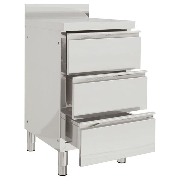 vidaXL Ντουλάπια Κουζίνας Επαγγελματικά 2 τεμ. 50x60x96 εκ. από Ανοξείδωτο Ατσάλι