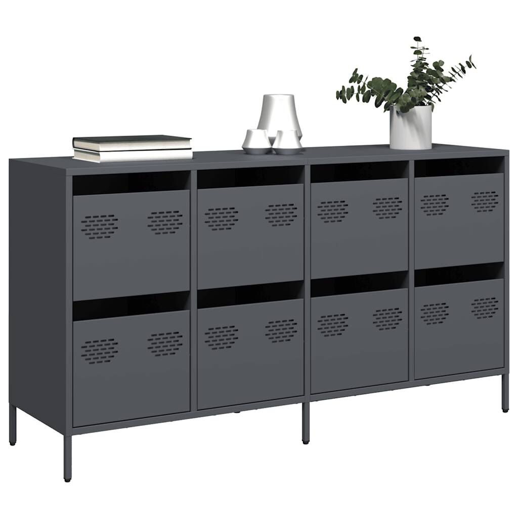 vidaXL Ντουλάπι Ανθρακί 135x39x73,5 εκ. από Χάλυβα Ψυχρής Έλασης