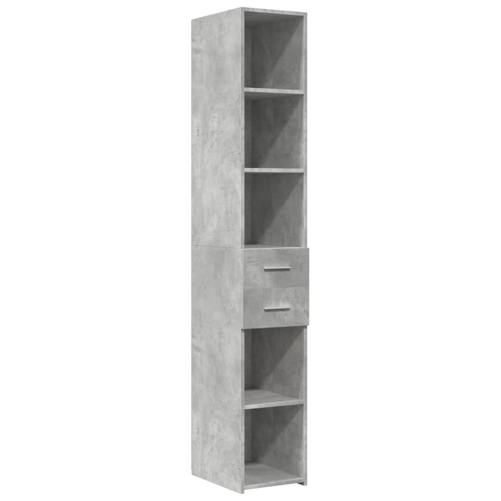 vidaXL Ντουλάπι Γκρι Σκυροδέματος 30x42,5x185 εκ. Επεξεργασμένο Ξύλο