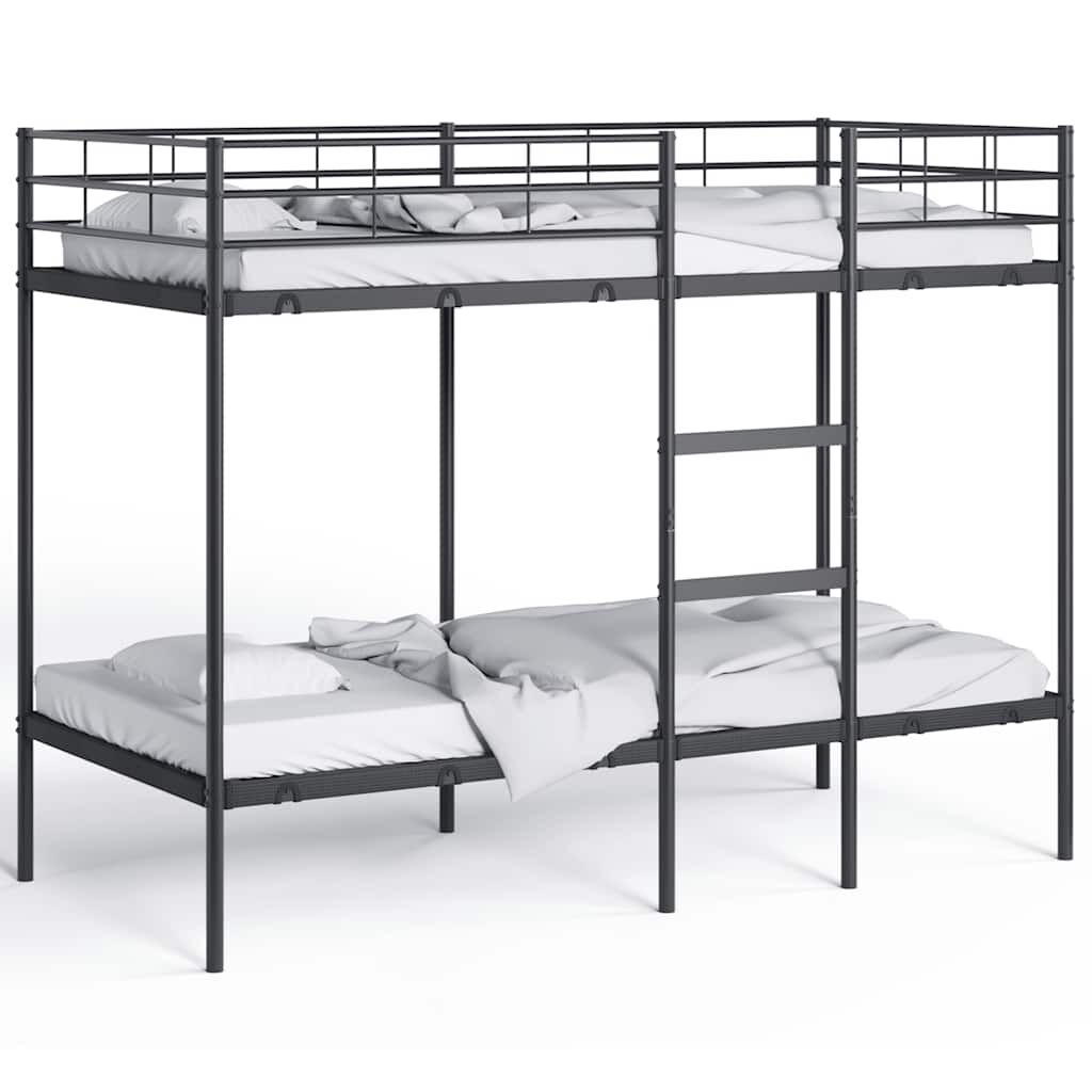 vidaXL Κουκέτα χωρίς στρώμα Μαύρο 100x190 cm Ατσάλι