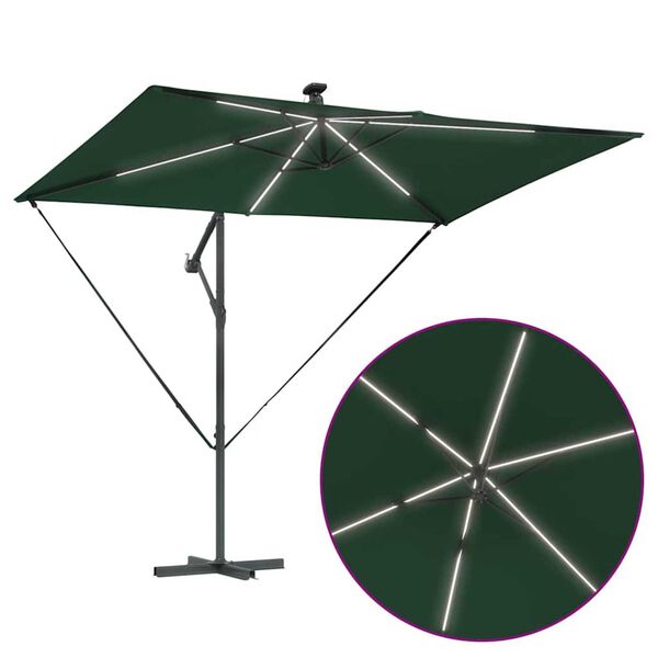 vidaXL Ομπρέλα Cantilever Banana Πράσινο 294 x 200 x 254 εκ.