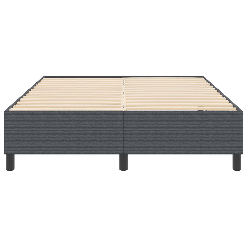vidaXL Κρεβάτι Box Spring Σκούρο Γκρι 140x200 εκ Ψαθωτό Ύφασμα
