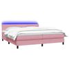 vidaXL &Kappa;&rho;&epsilon;&beta;ά&tau;&iota; Boxspring &mu;&epsilon; &Sigma;&tau;&rho;ώ&mu;&alpha; & LED &Rho;&omicron;&zeta; 200x210 &epsilon;&kappa;. &Beta;&epsilon;&lambda;&omicron;ύ&delta;&iota;&nu;&omicron;