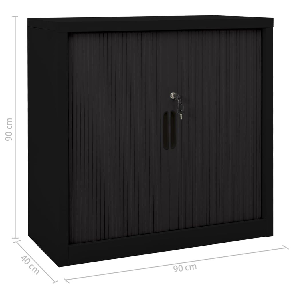 vidaXL Ντουλάπι με Συρόμενη Πόρτα Μαύρο 90 x 40 x 90 εκ. Ατσάλινο
