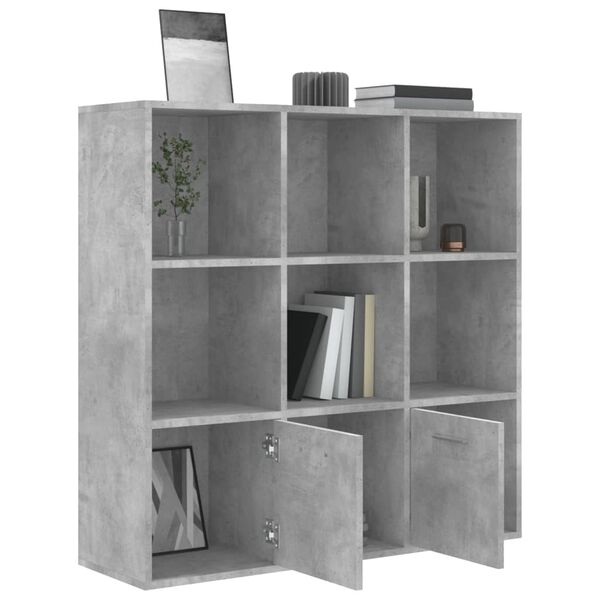 vidaXL Βιβλιοθήκη Γκρι Σκυροδέματος 98 x 30 x 98 εκ. από Επεξ. Ξύλο