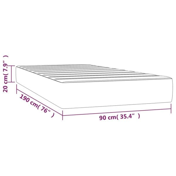 vidaXL Στρώμα με Pocket Springs Κρεμ 90x190x20 εκ. Υφασμάτινο