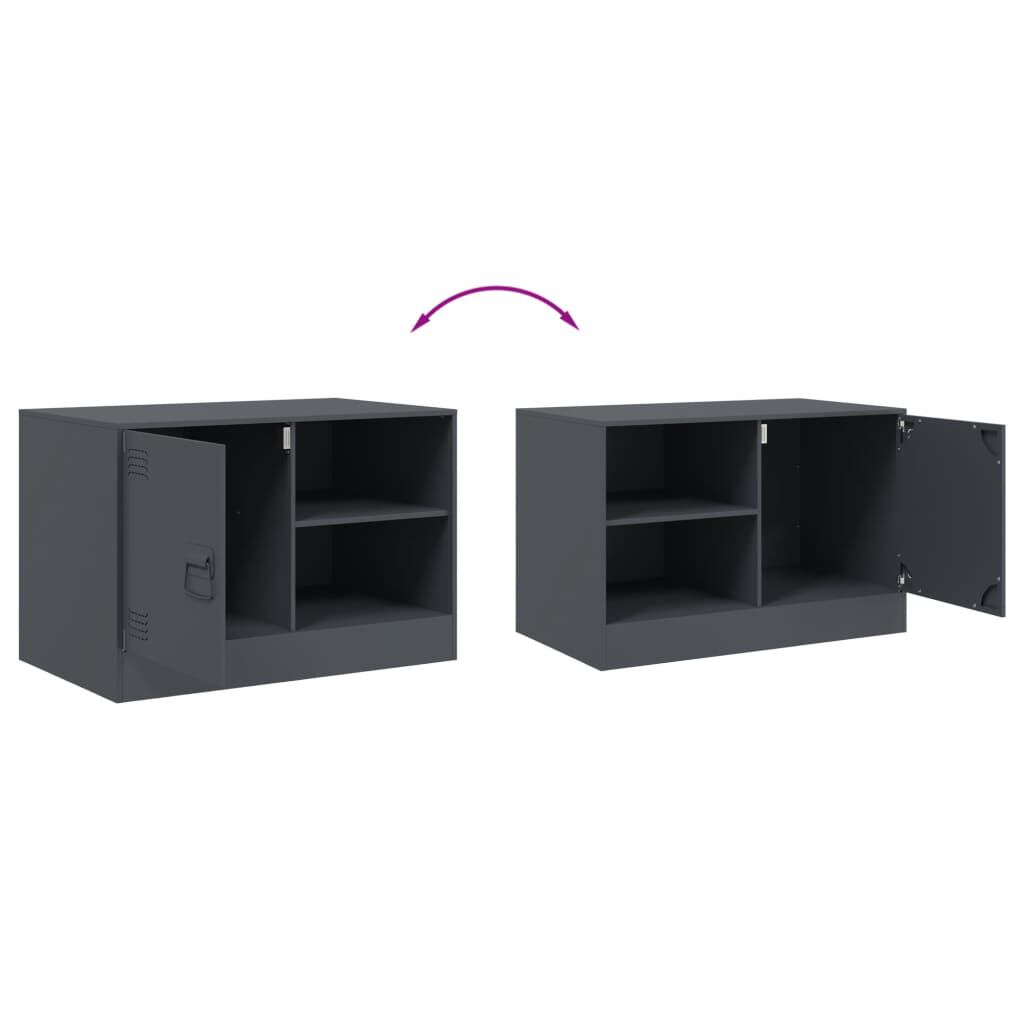 vidaXL Έπιπλο Τηλεόρασης Ανθρακί 67x39x44 εκ. από Χάλυβα
