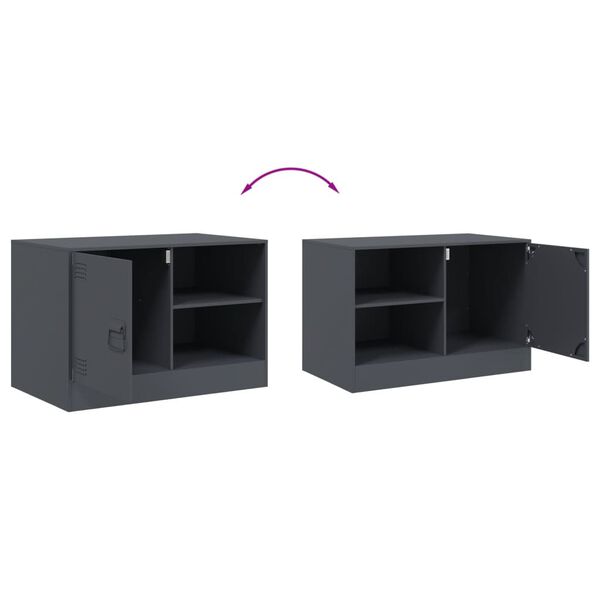vidaXL Έπιπλο Τηλεόρασης Ανθρακί 67x39x44 εκ. από Χάλυβα