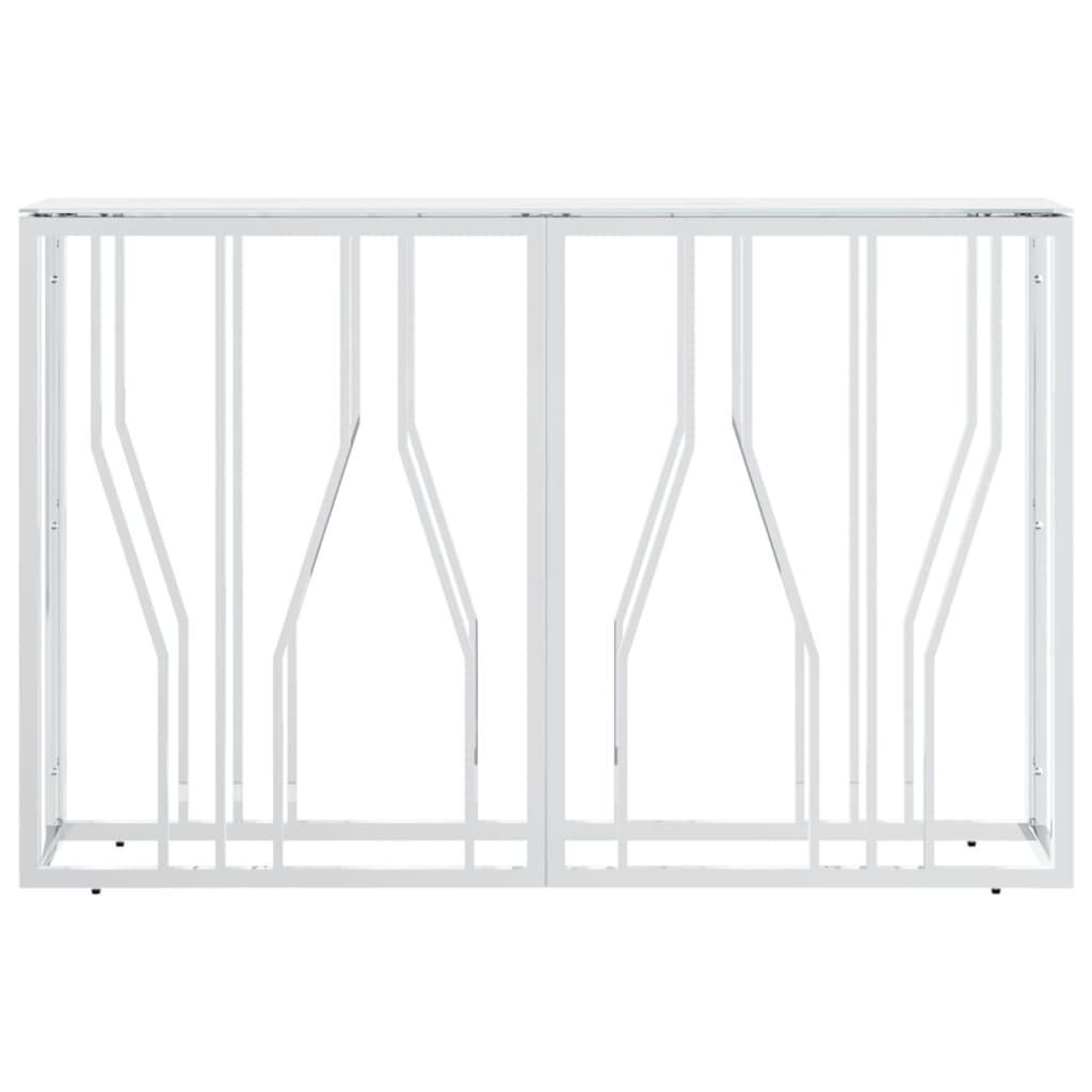 vidaXL Τραπέζι Κονσόλα Ασημί 110x30x70 εκ. Ανοξείδωτο Ατσάλι και Γυαλί