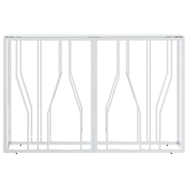 vidaXL Τραπέζι Κονσόλα Ασημί 110x30x70 εκ. Ανοξείδωτο Ατσάλι και Γυαλί