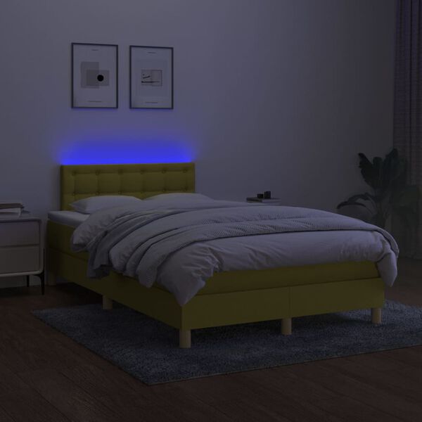 vidaXL &Kappa;&rho;&epsilon;&beta;ά&tau;&iota; Boxspring &mu;&epsilon; &Sigma;&tau;&rho;ώ&mu;&alpha; & LED &Pi;&rho;ά&sigma;&iota;&nu;&omicron; 120x200 &epsilon;&kappa; &Upsilon;&phi;&alpha;&sigma;&mu;ά&tau;&iota;&nu;&omicron;