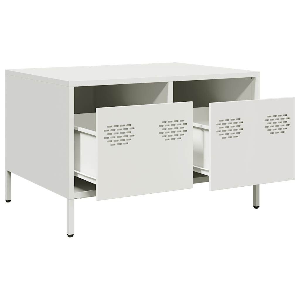 vidaXL Έπιπλο Τηλεόρασης Λευκό 68x50x43,5 εκ. Χάλυβας Ψυχρής Έλασης