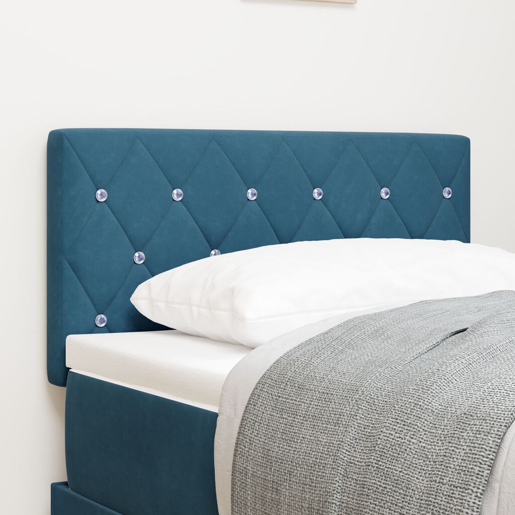 κεφαλάρι vidaXL με κρύσταλλο, tufted, σκούρο μπλε, 80 εκ βελούδο