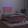 vidaXL &Kappa;&rho;&epsilon;&beta;ά&tau;&iota; Boxspring &mu;&epsilon; &Sigma;&tau;&rho;ώ&mu;&alpha; & LED &Rho;&omicron;&zeta; 120x200 &epsilon;&kappa;. &Beta;&epsilon;&lambda;&omicron;ύ&delta;&iota;&nu;&omicron;