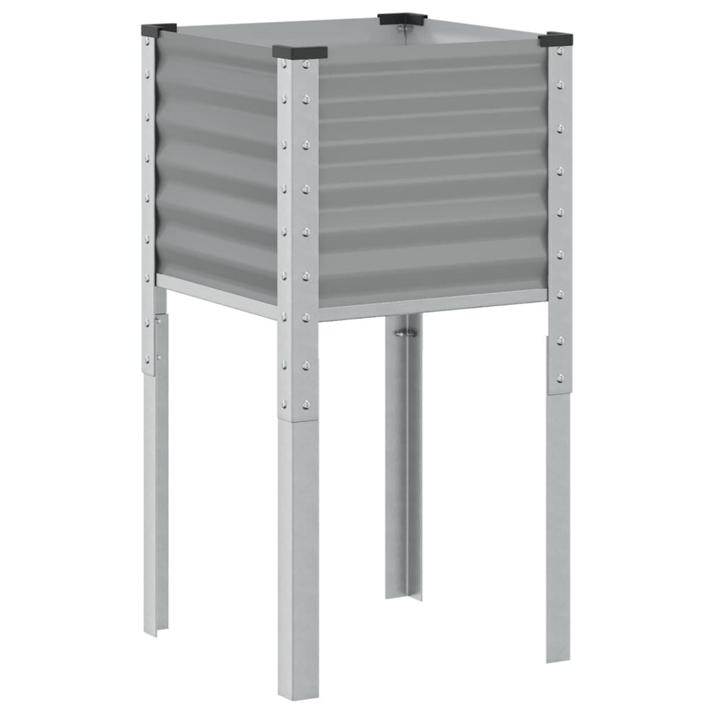 vidaXL Ζαρντινιέρα Κήπου Γκρι 45x45x88 εκ. από Ατσάλι