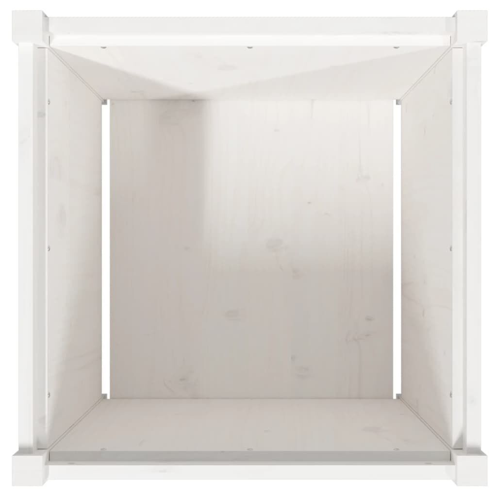 vidaXL Ζαρντινιέρα Λευκή 60 x 60 x 60 εκ. από Μασίφ Ξύλο Πεύκου