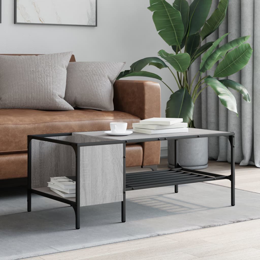 vidaXL Τραπεζάκι Σαλονιού με Ράφι Γκρι Sonoma 100x51x40 εκ. Επεξ. Ξύλο