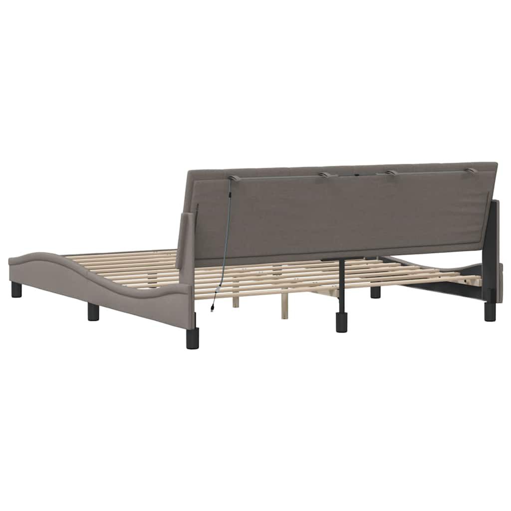 vidaXL Σκελετός Κρεβατιού Χωρίς Στρώμα Taupe 180x200 εκ. Υφασμάτινο