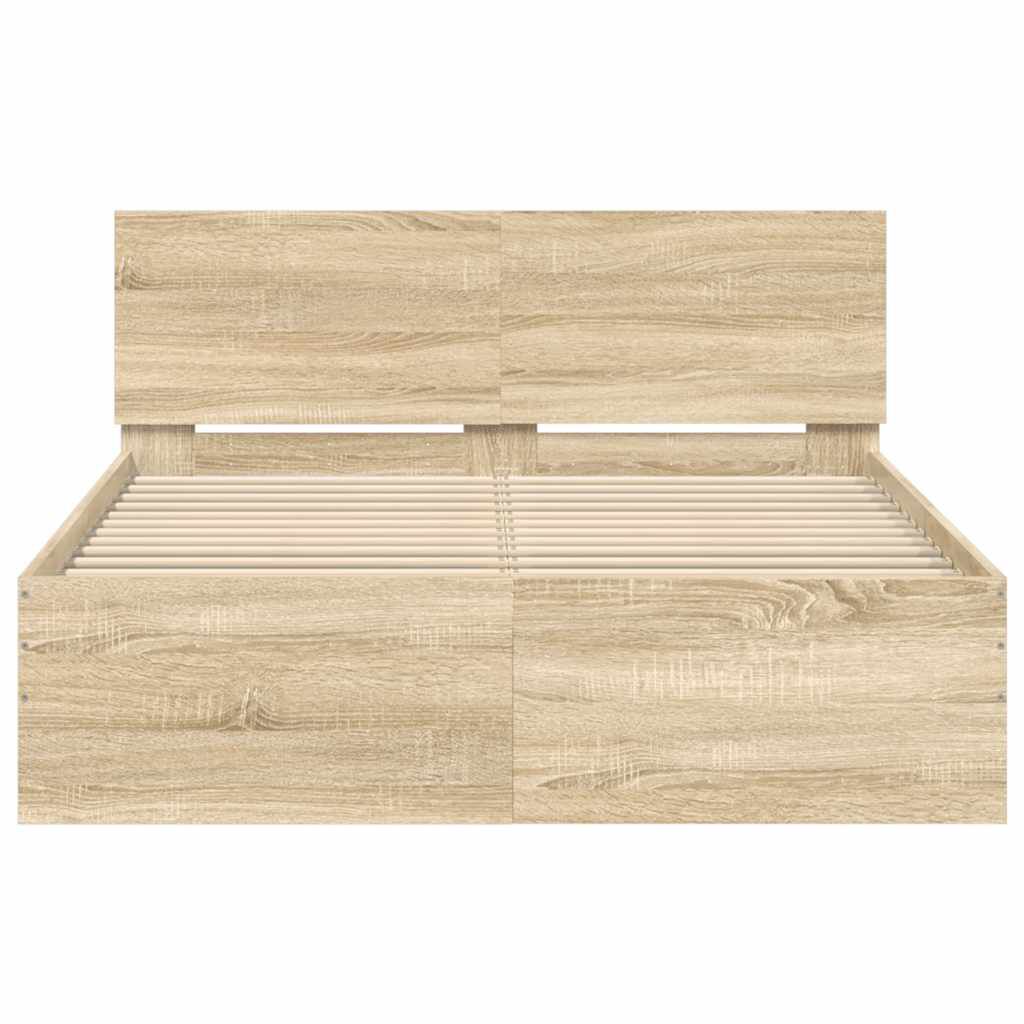 vidaXL Πλαίσιο Κρεβατιού με Κεφαλάρι Sonoma δρυς 120x200 εκ.