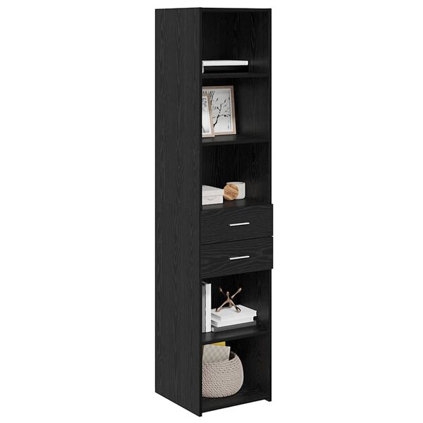 vidaXL Highboard &Mu;&alpha;ύ&rho;&eta; &Omicron;&xi;&upsilon;ά 40 x 42,5 x 185 &epsilon;&kappa;. &Epsilon;&pi;&epsilon;&xi;&epsilon;&rho;&gamma;&alpha;&sigma;&mu;έ&nu;&omicron; &xi;ύ&lambda;&omicron;