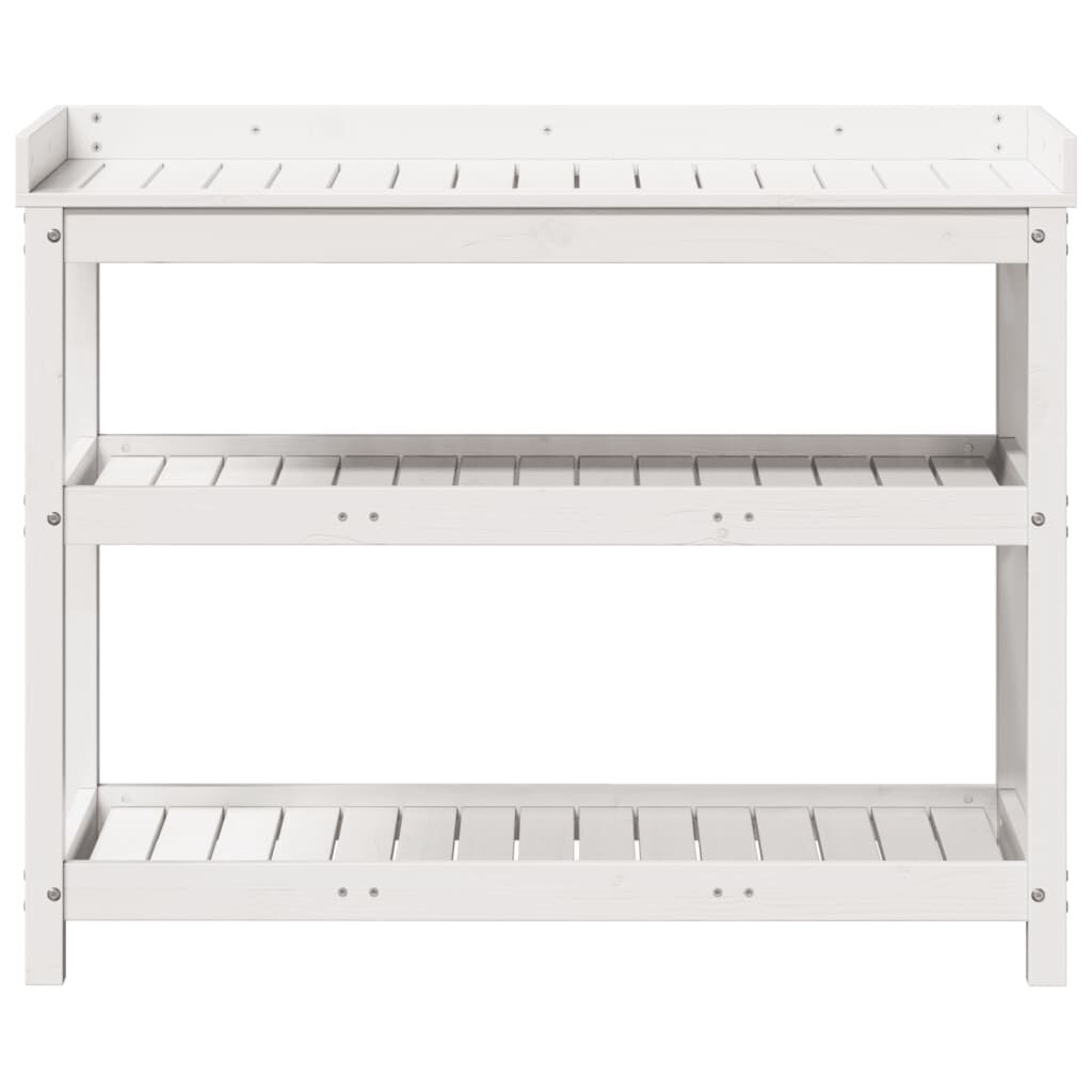 vidaXL Τραπέζι Κηπουρικής με Ράφια 108x45x86,5 εκ. Μασίφ Ξύλο Πεύκου