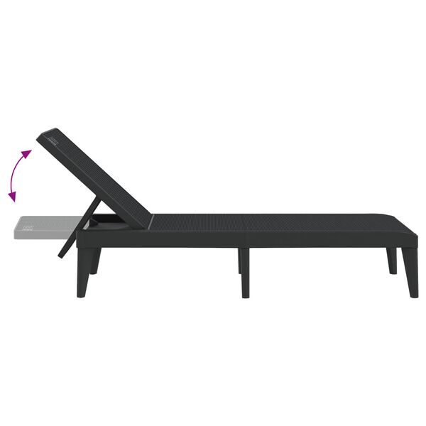 vidaXL Ξαπλώστρα Ανθρακί 186 x 60 x 29 από Πολυπροπυλένιο