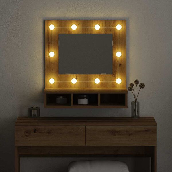 vidaXL Ντουλάπα Καθρέφτη με ράφι artisan δρυς 62 x 31.5 x 62 εκ.