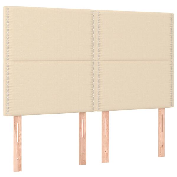vidaXL Κρεβάτι Boxspring με Στρώμα Κρεμ 140x190 εκ. Υφασμάτινο
