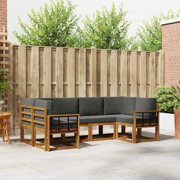 vidaXL &Sigma;&epsilon;&iota;&rho;ά &Kappa;&alpha;&nu;&alpha;&pi;έ &Epsilon;&xi;&omega;&tau;&epsilon;&rho;&iota;&kappa;&omicron;ύ &mu;&epsilon; &mu;&alpha;&xi;&iota;&lambda;ά&rho;&iota; 6 pcs &Phi;&upsilon;&sigma;&iota;&kappa;ό &kappa;&alpha;&iota; &Alpha;&nu;&theta;&rho;&alpha;&kappa;ί