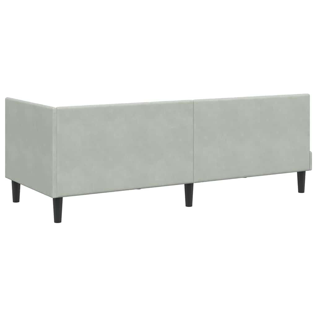 vidaXL Κρεβάτι Γωνίας με στρώμα Ανοιχτό γκρι 80 x 200 cm Βελούδο