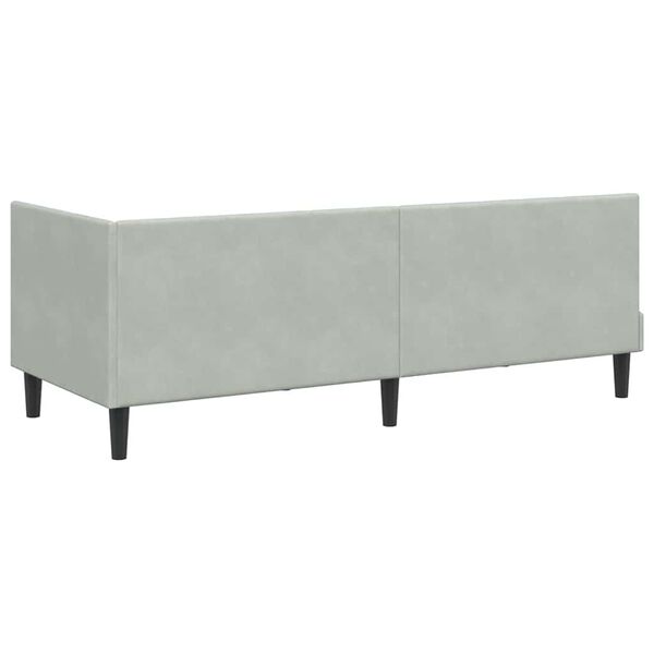 vidaXL Κρεβάτι Γωνίας με στρώμα Ανοιχτό γκρι 80 x 200 cm Βελούδο