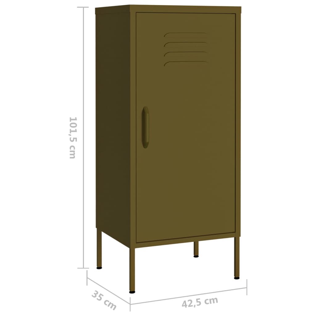 vidaXL Ντουλάπι Αποθήκευσης Πράσινο Λαδί 42,5x35x101,5 εκ. από Ατσάλι