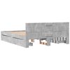 vidaXL Πλαίσιο Κρεβατιού με Κεφαλάρι Γκρι Σκυρ. 150x200 εκ. Επεξ. Ξύλο
