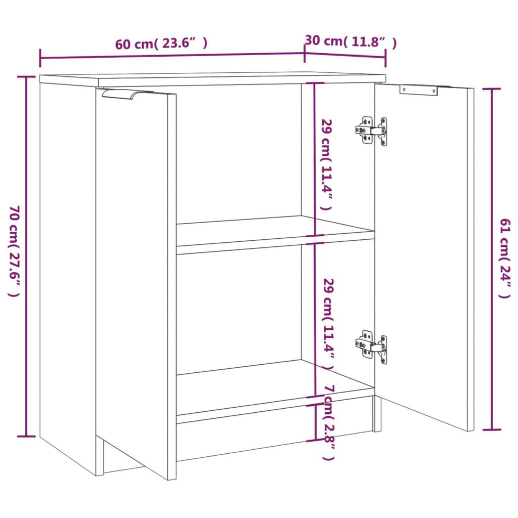 vidaXL Συρταριέρες 2 τεμ. Καφέ Δρυς 60x30x70 εκ. Επεξεργασμένο Ξύλο