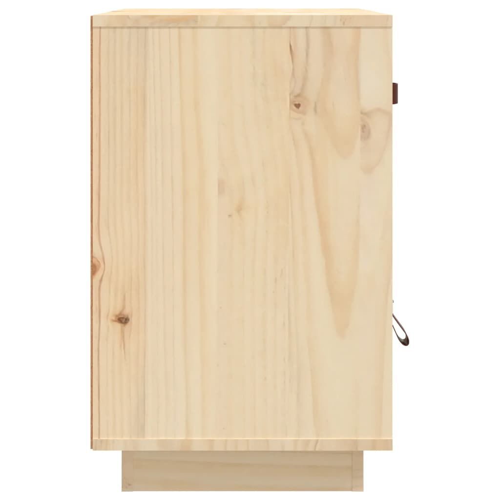 vidaXL Κομοδίνο Λευκό 40 x 34 x 55 εκ. από Μασίφ Ξύλο Πεύκου