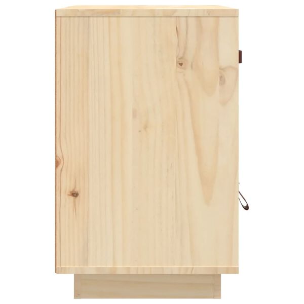 vidaXL Κομοδίνο Λευκό 40 x 34 x 55 εκ. από Μασίφ Ξύλο Πεύκου